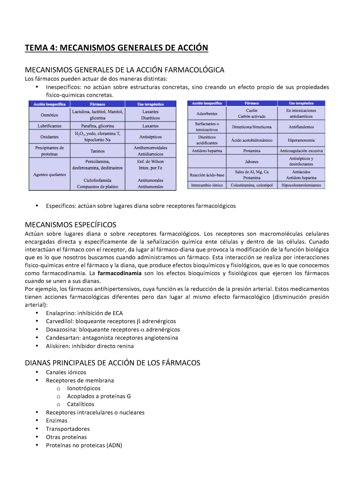 TEMA 4 - TEMA 4: MECANISMOS GENERALES DE ACCIÓN MECANISMOS GENERALES DE ...