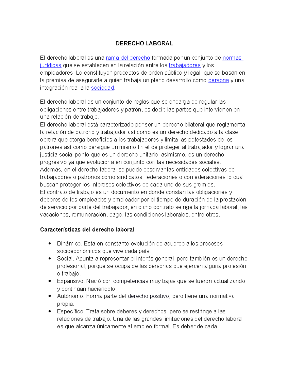 Qué es el derecho laboral y