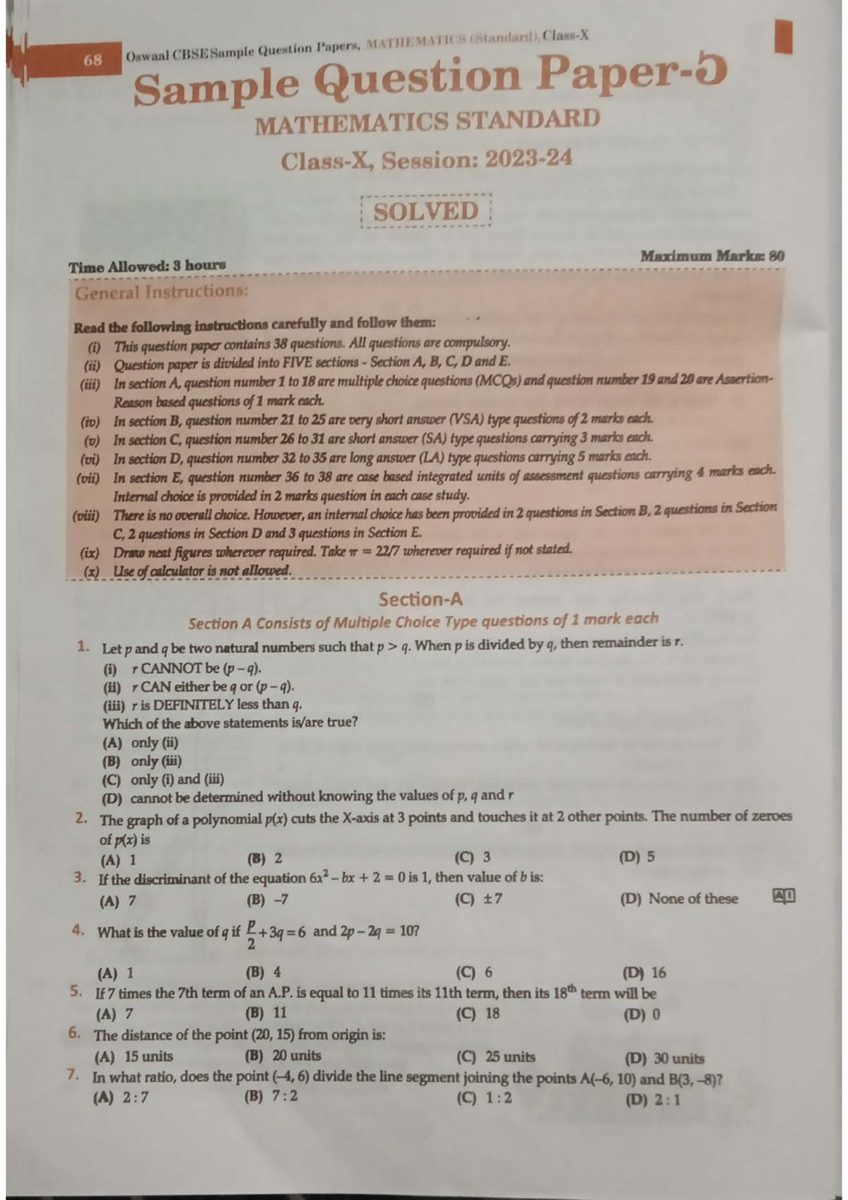 Sample paper 5 maths - Sociology - Studocu