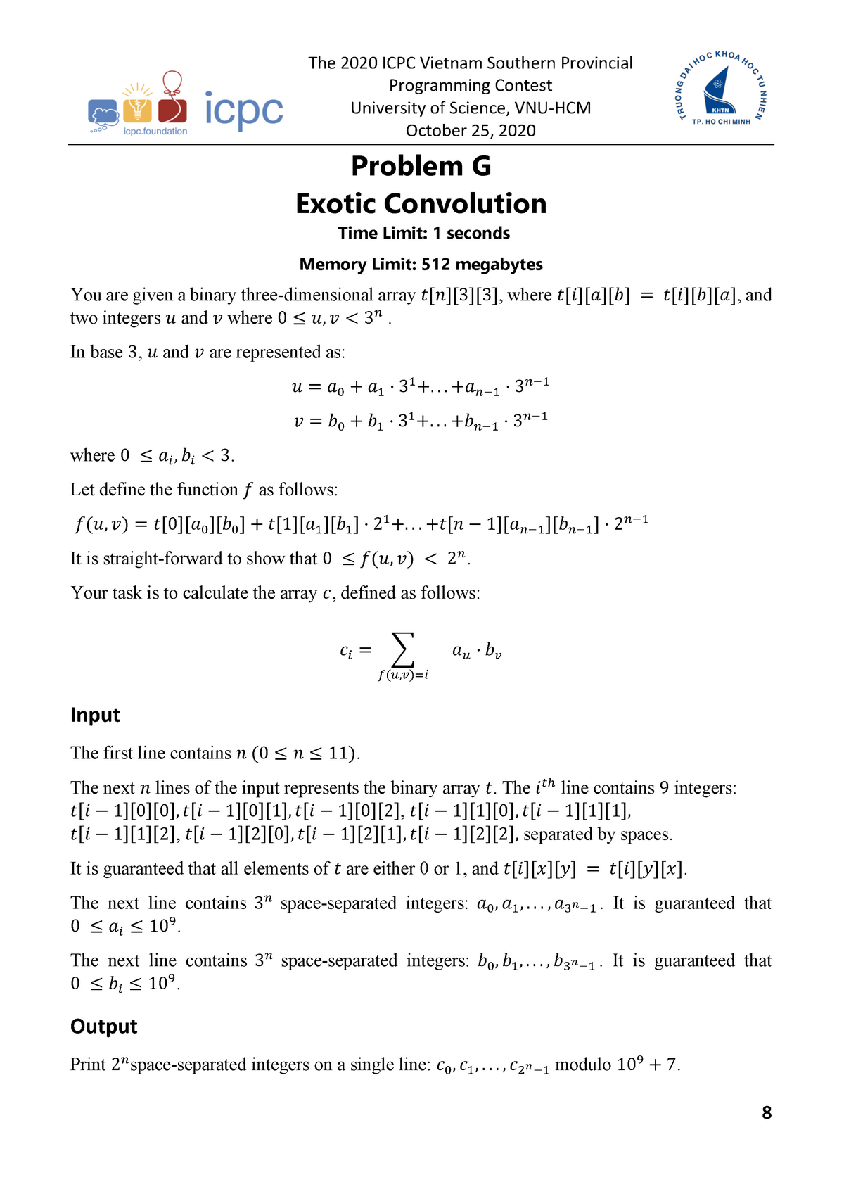 Prob G Exotic Convolution Icpc01 Studocu