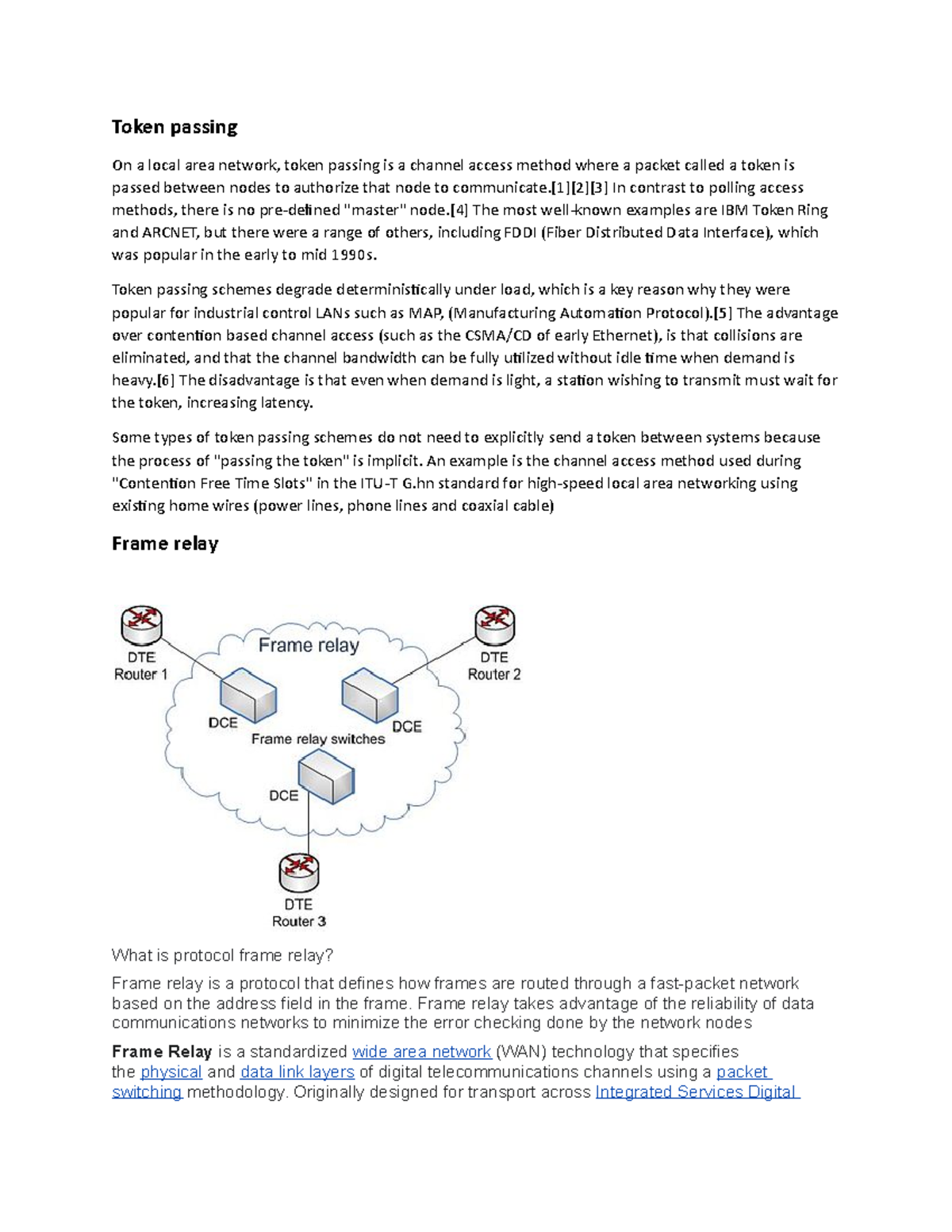 CIT 32533 Network Administration and Management Notes 2 Token passing