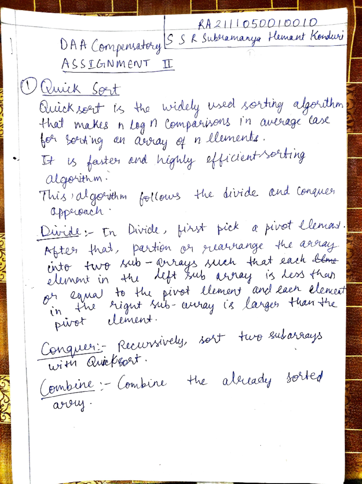 Daa cc 2 - DAA topics - DAA Compensatoy SSR Subteanya Hamat Kardusi ...