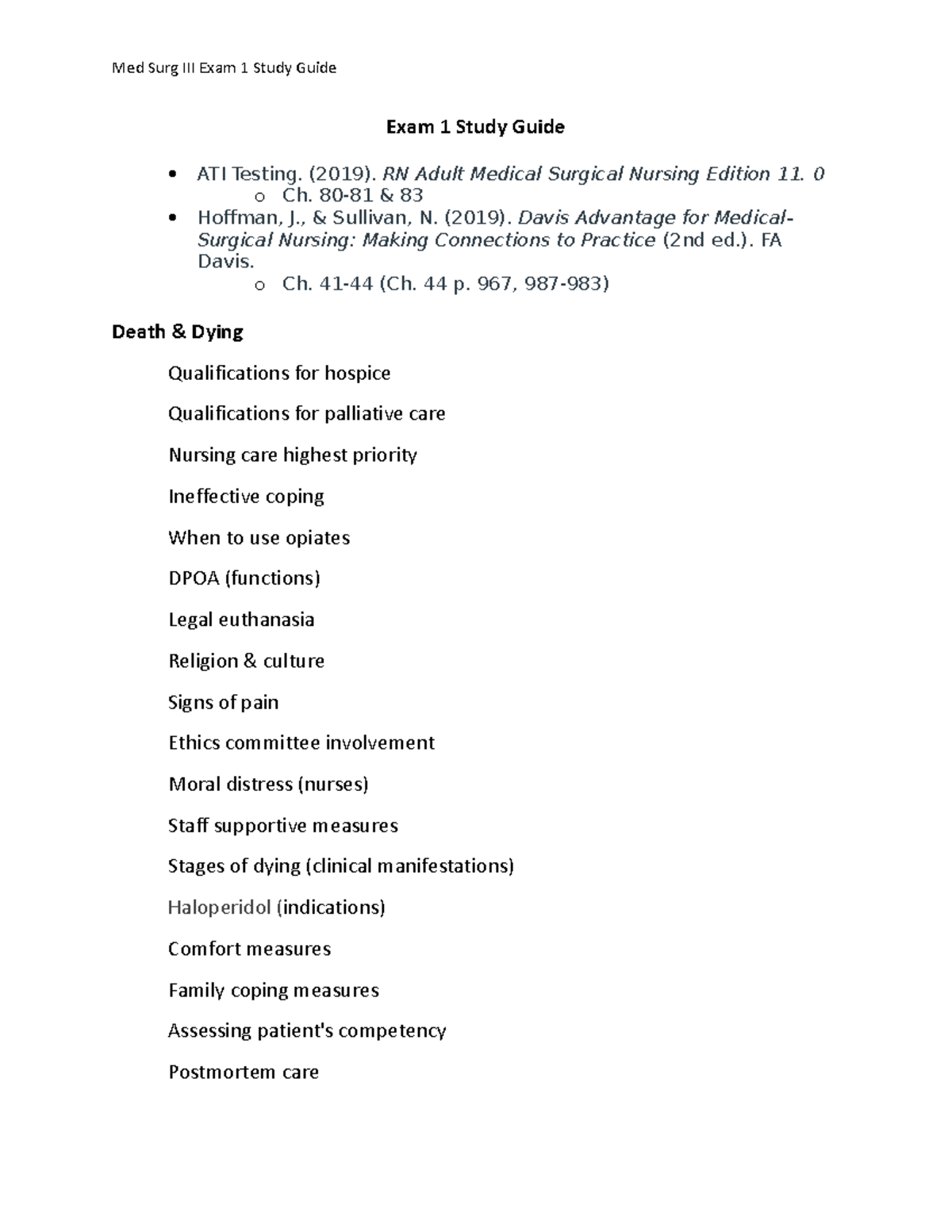 Exam 1 study guide - notes - Exam 1 Study Guide ATI Testing. (2019). RN ...