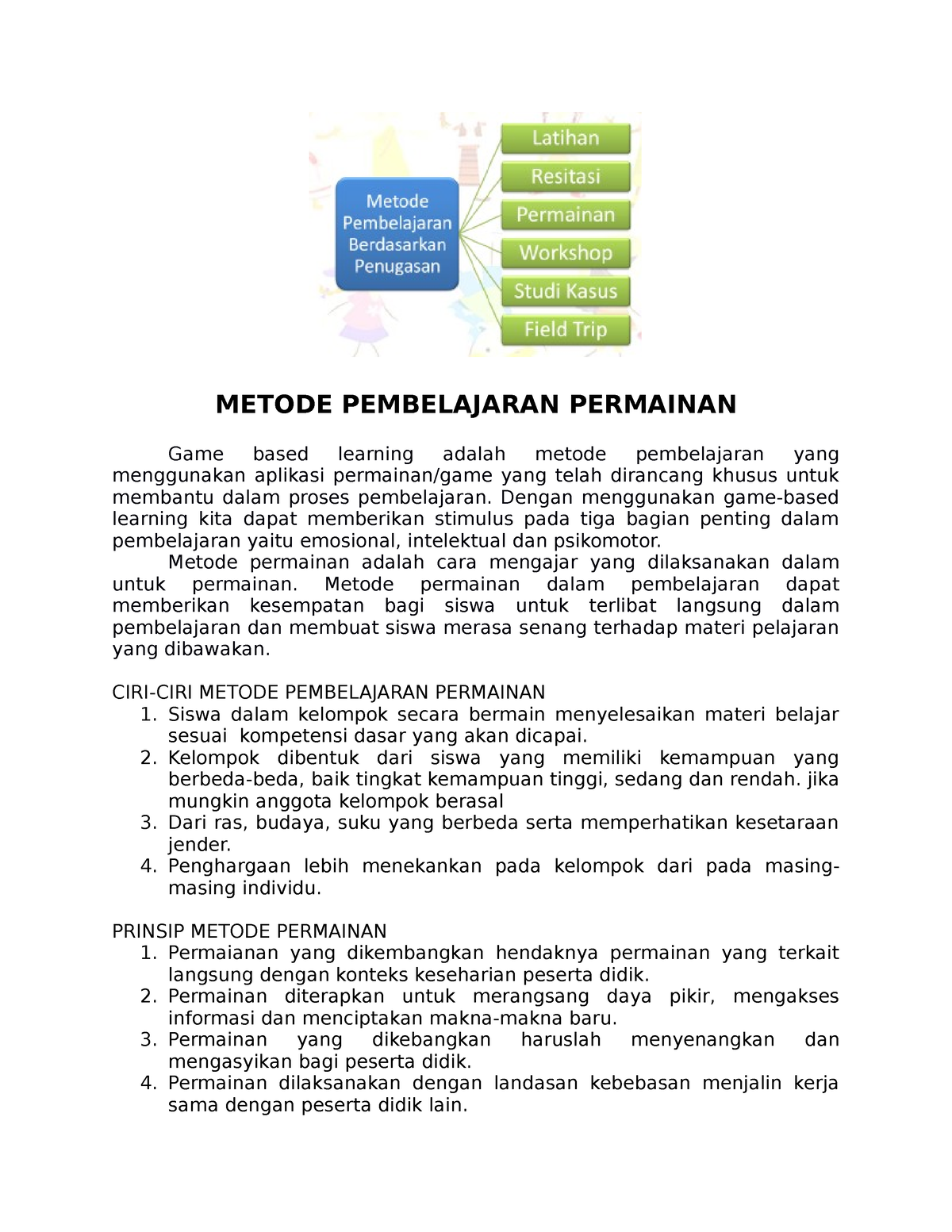 Metode Pembelajaran Permainan - METODE PEMBELAJARAN PERMAINAN Game ...