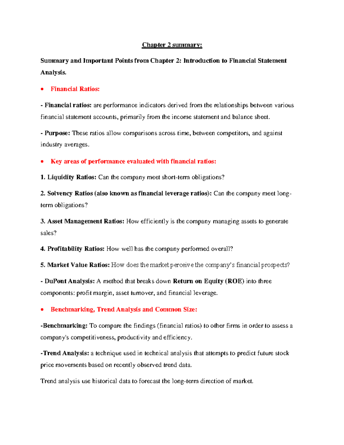 Chapter 2 summary - Chapter 2 summary: Summary and Important Points ...