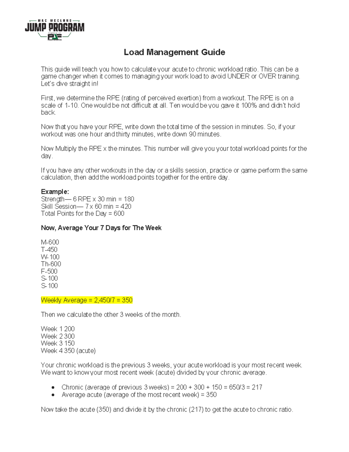 MMP Load Management Guide Load Management Guide This guide will teach