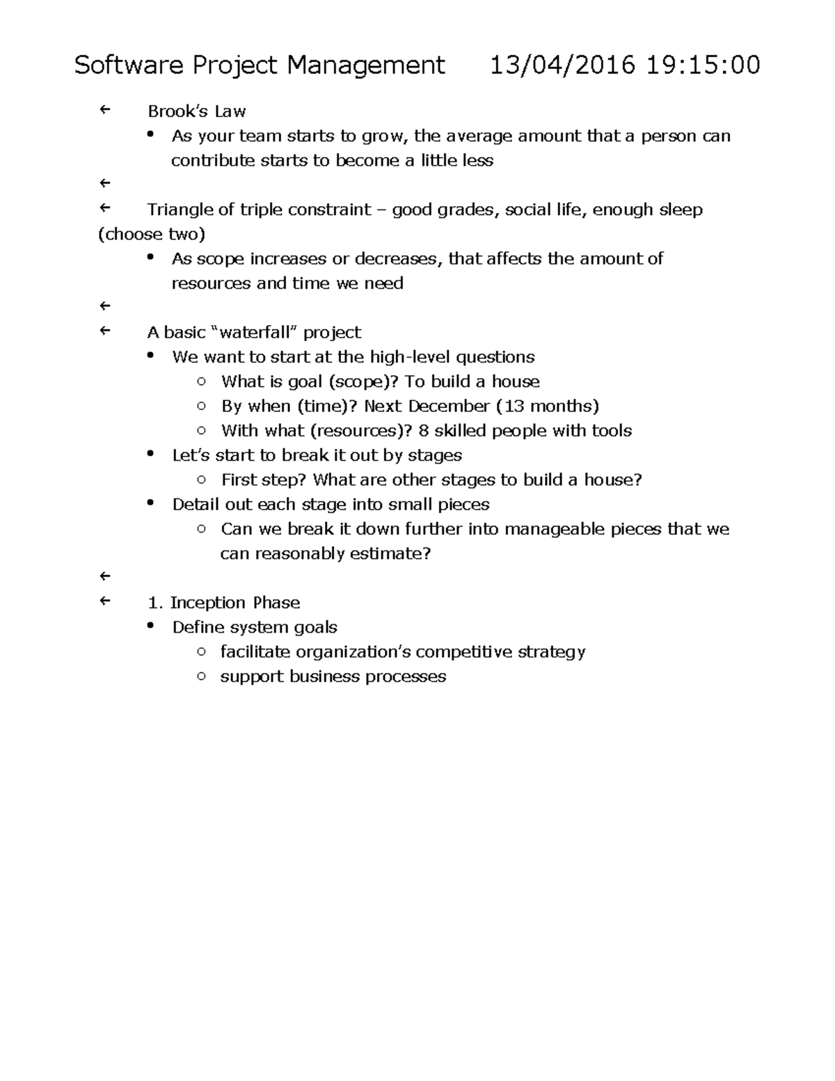 Lecture Notes, Exam 4 Class Notes and Review - Software Project ...