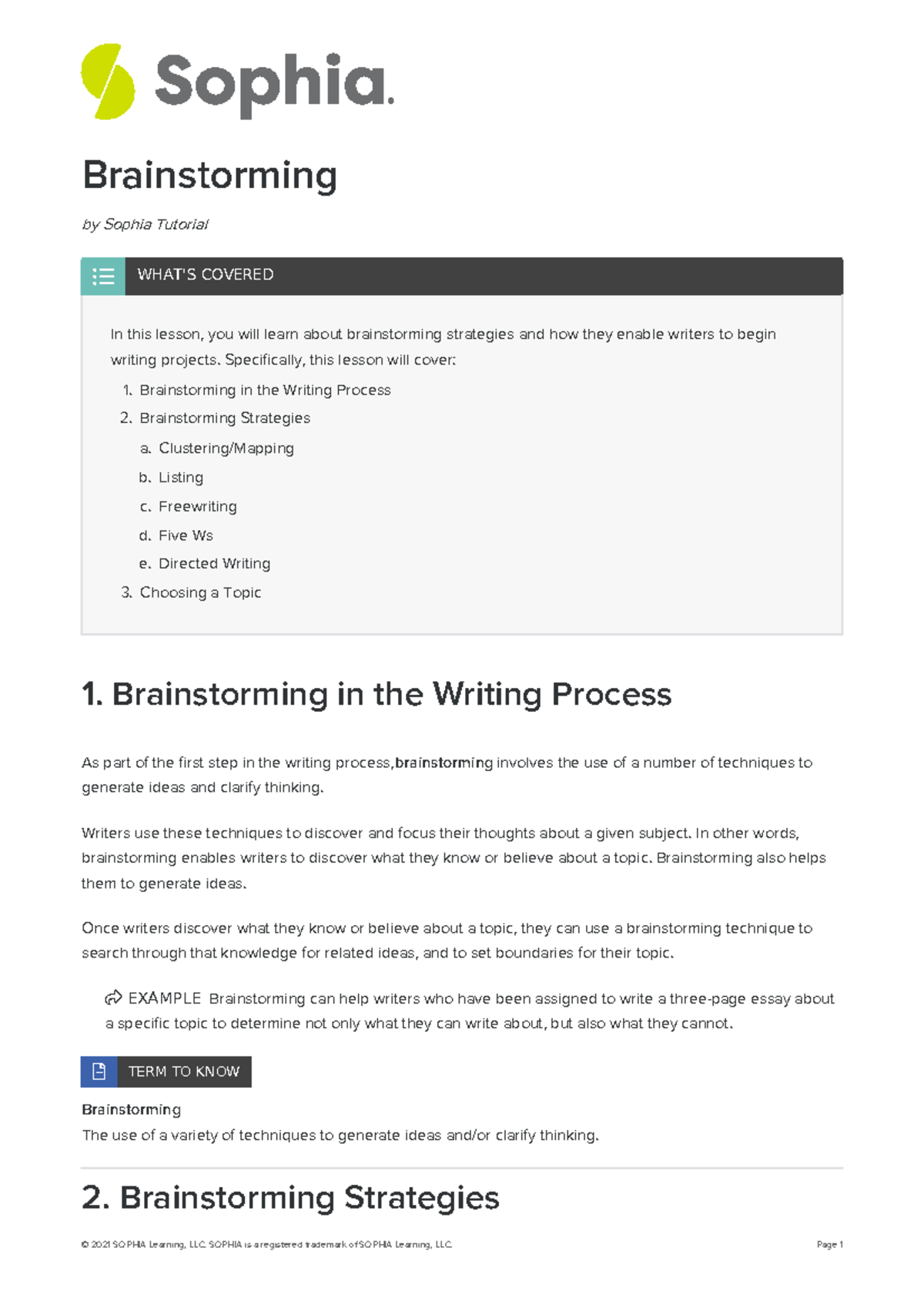 Brainstorming-7 - In this lesson, you will learn about brainstorming ...