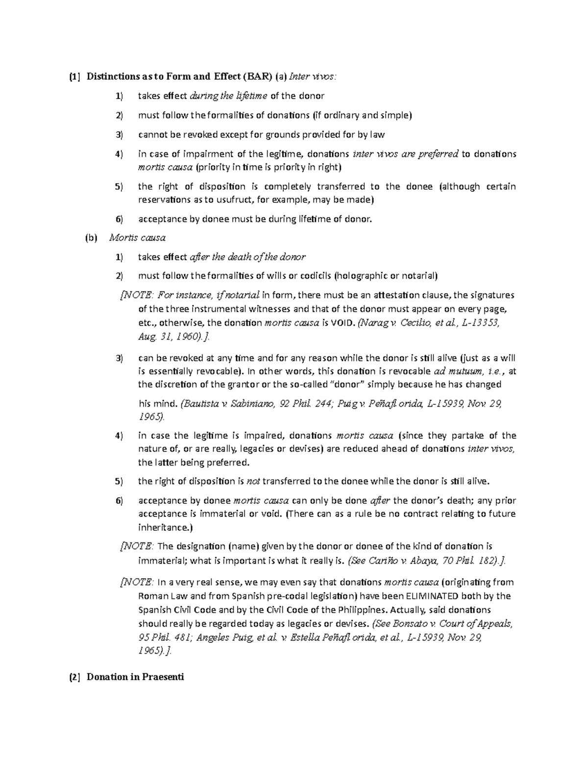 Property law m213 (1) Distinctions as to Form and Effect (BAR) (a
