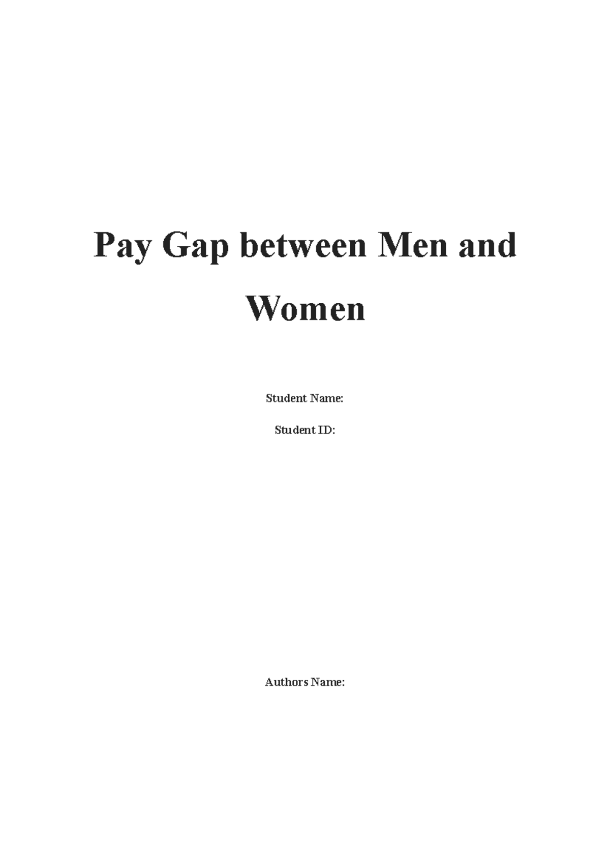 thesis for gender pay gap