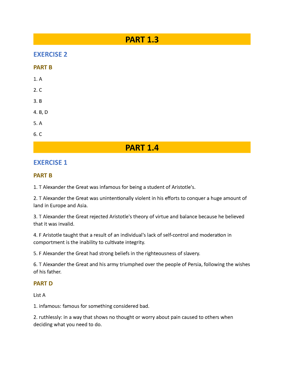 PART 1 - Assignment 2 Academic English 2 Course - PART 1. EXERCISE 2 ...