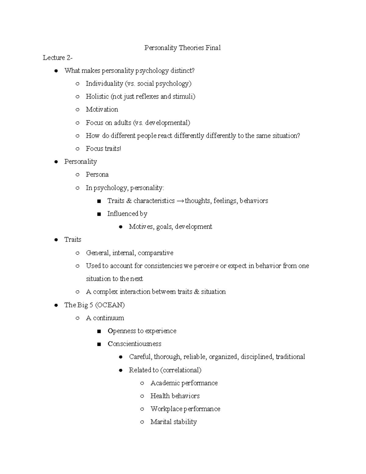 personality-theories-final-personality-theories-final-lecture-2-what-makes-personality-studocu