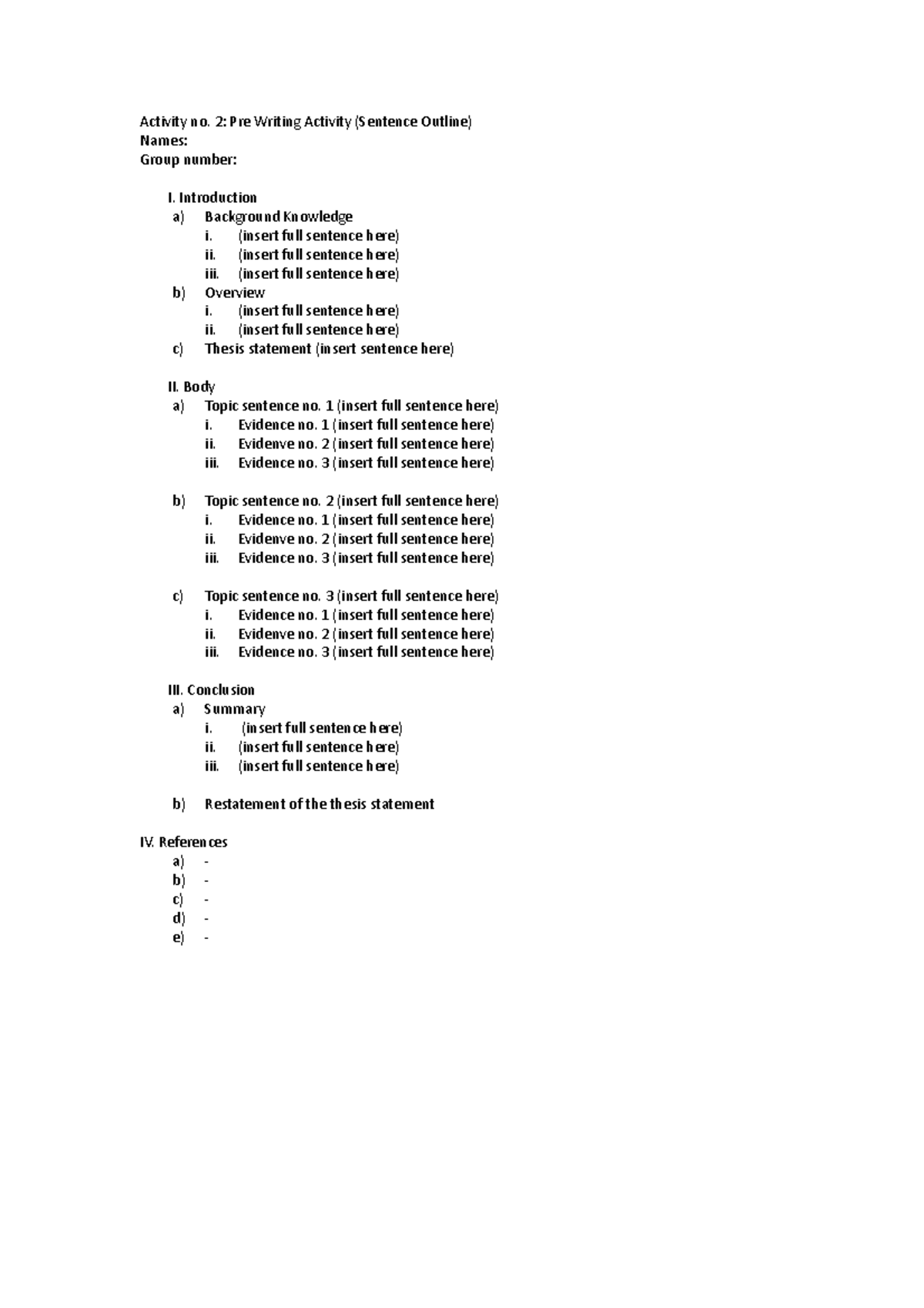 Prewriting- Activity - fghfhyhgnhjktyjg - Activity no. 2: Pre Writing ...