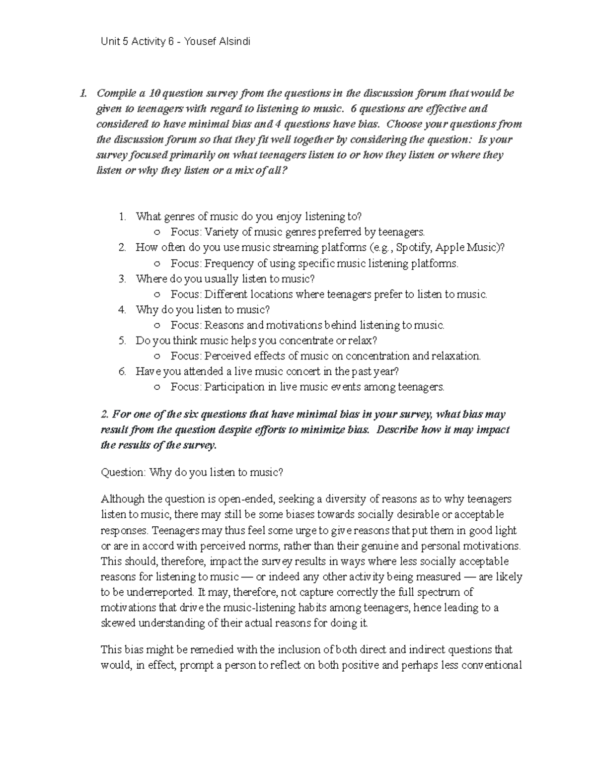U5A6 - Data management - Unit 5 Activity 6 - Yousef Alsindi 1. Compile ...
