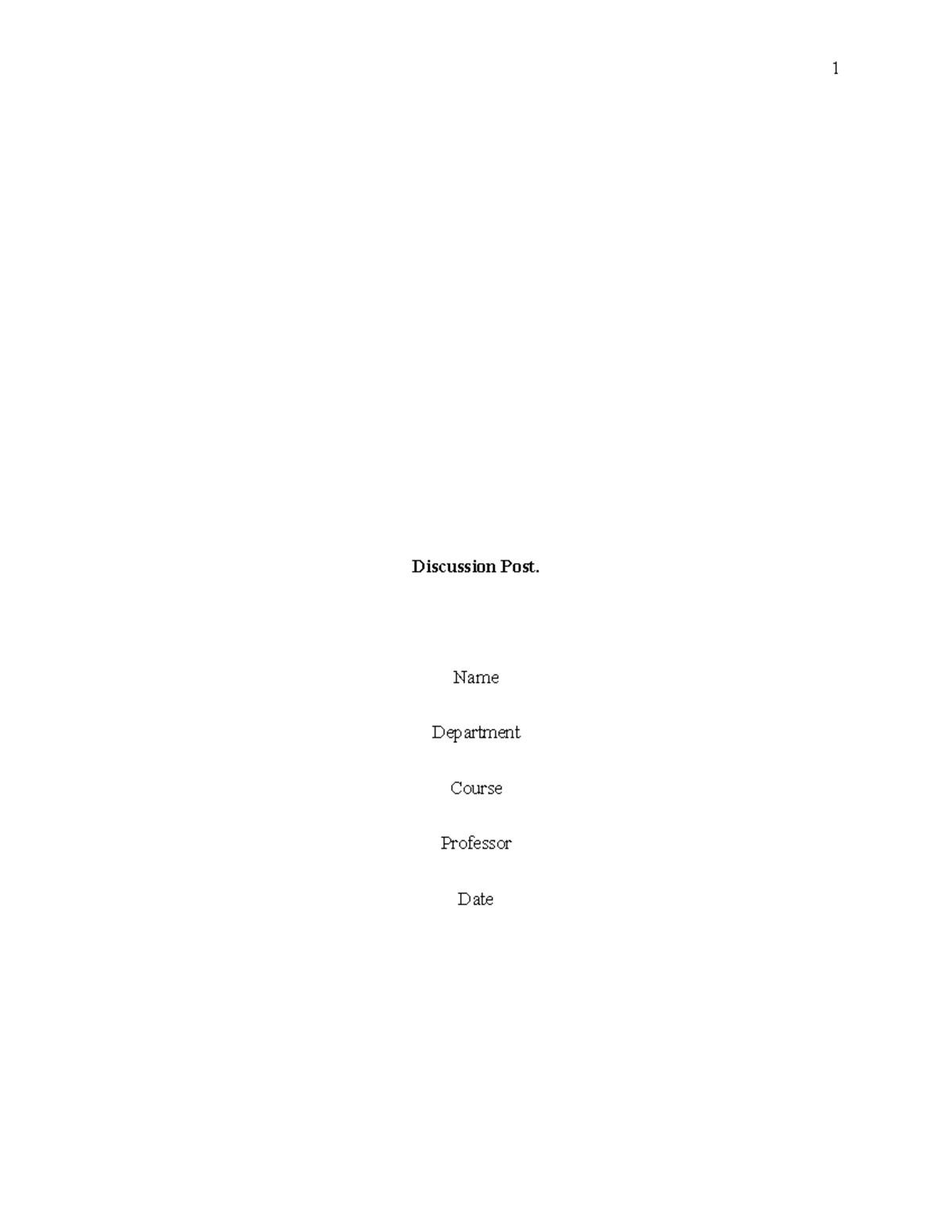 Discussion two - It was a well thought assignment - Discussion Post ...