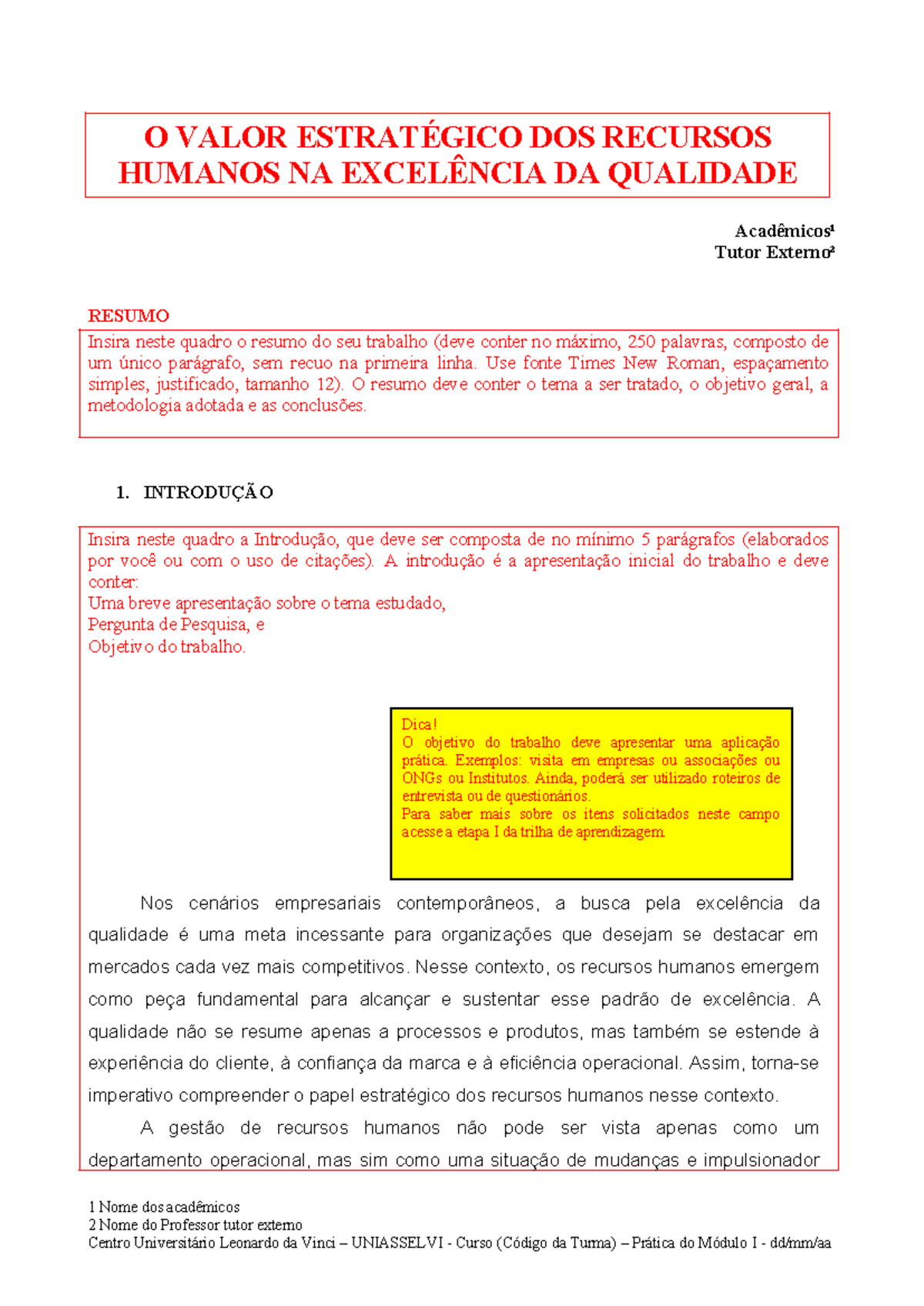 Semiário V-O Valor estratégico dos recursos humanos na excelência da ...