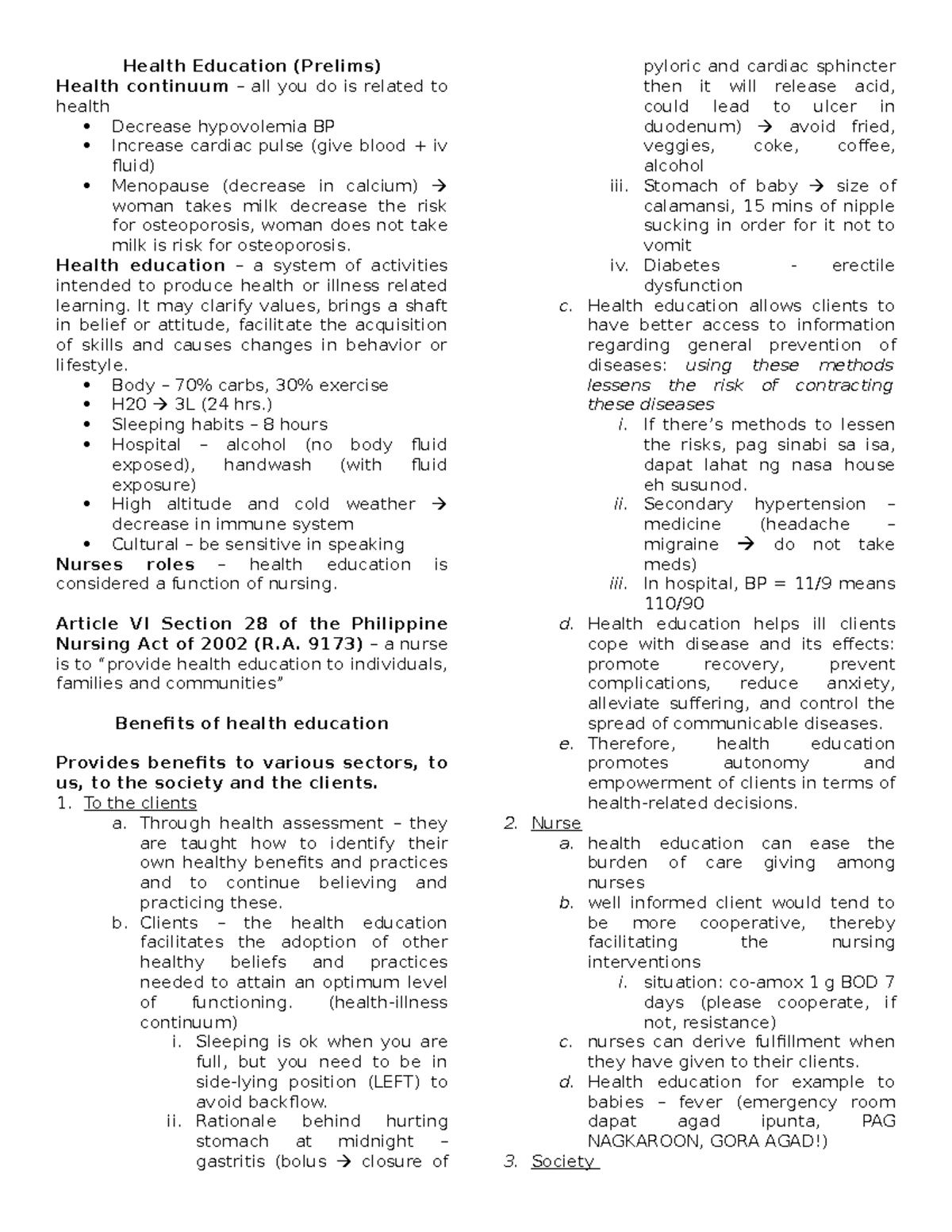Health Education Prelims notes Health Education (Prelims) Health