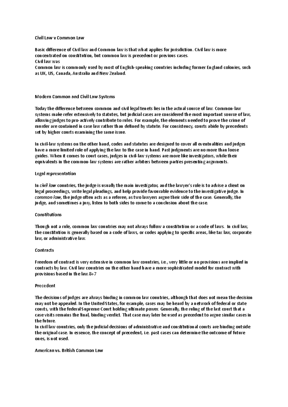 exam-notes-legal-system-1-civil-law-v-common-law-basic-difference