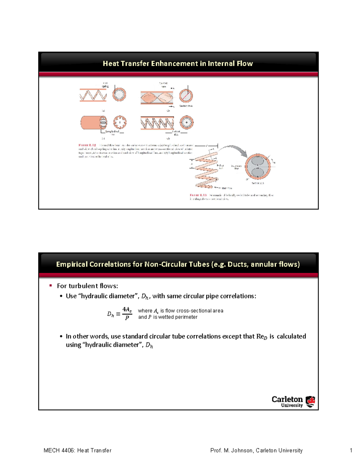 MECH4406 Part2 Lecture 18 Internal Convection Energy Balance Heat