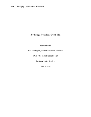 D629 Task 2 - passed - D629: Task 2 Western Governors University Brian ...