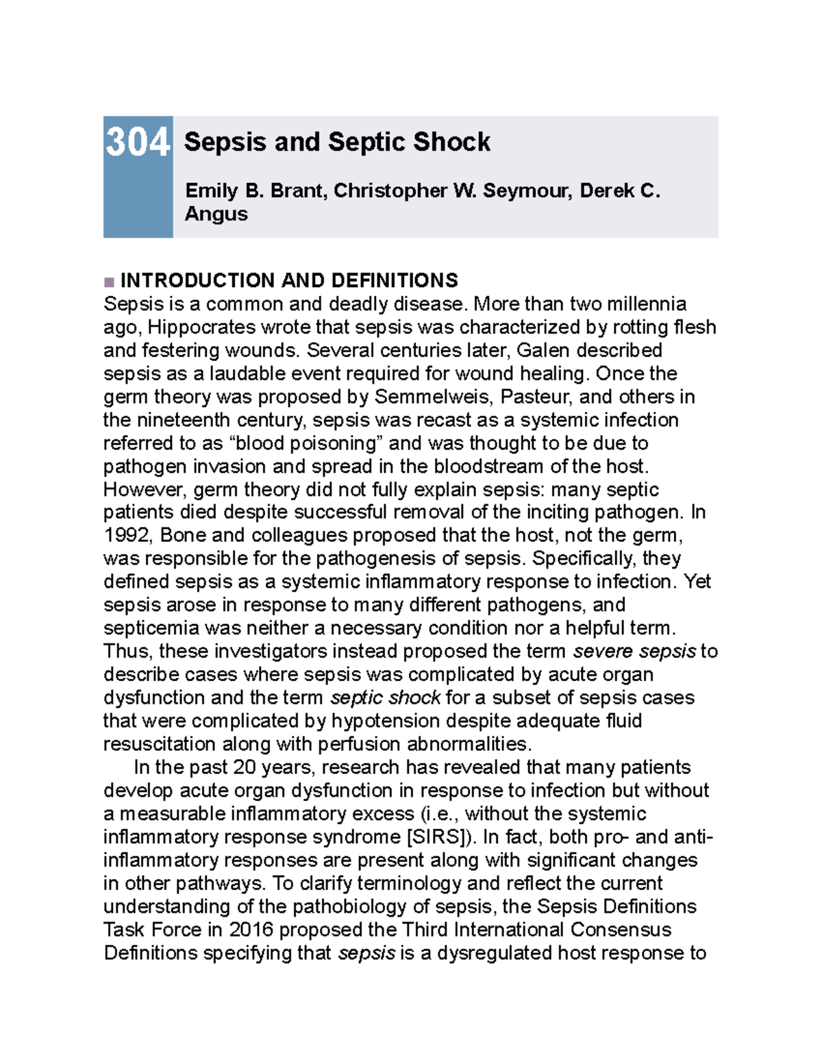 Sepsis & septic shock harrison cut - 304 Sepsis and Septic Shock Emily ...