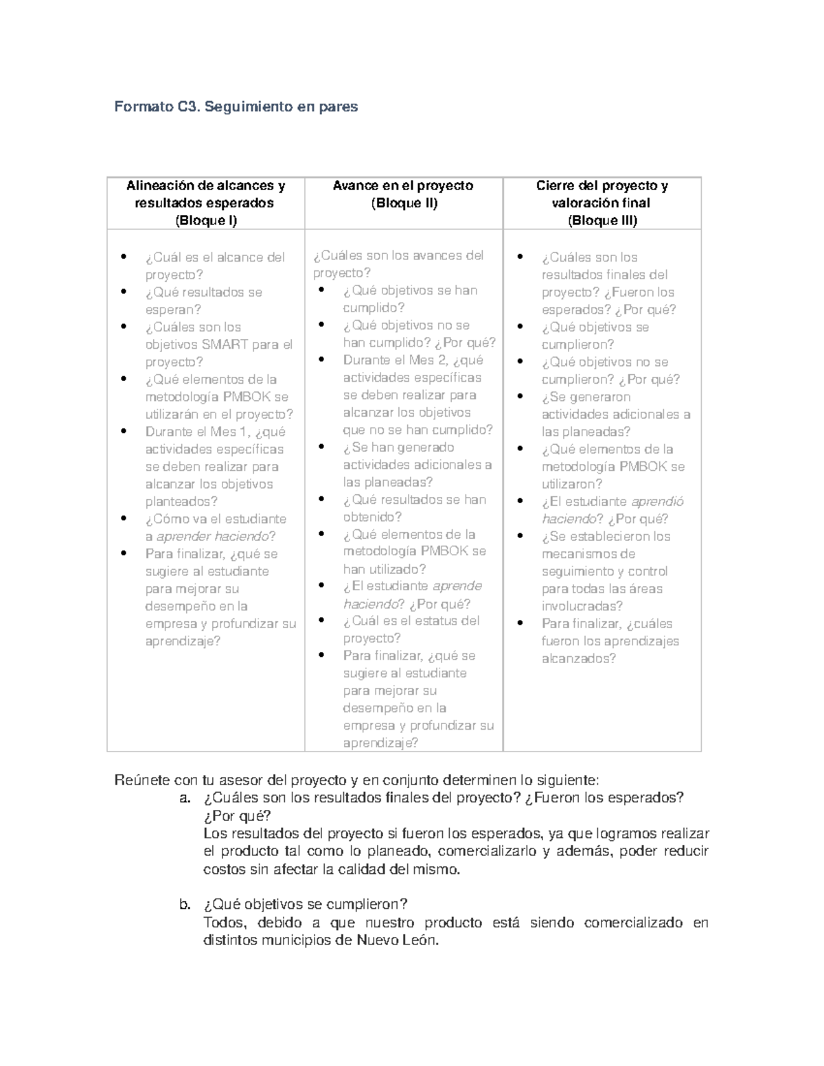 Formato C 3, Proyecto Terminal III, Bloque III Administración - Formato ...