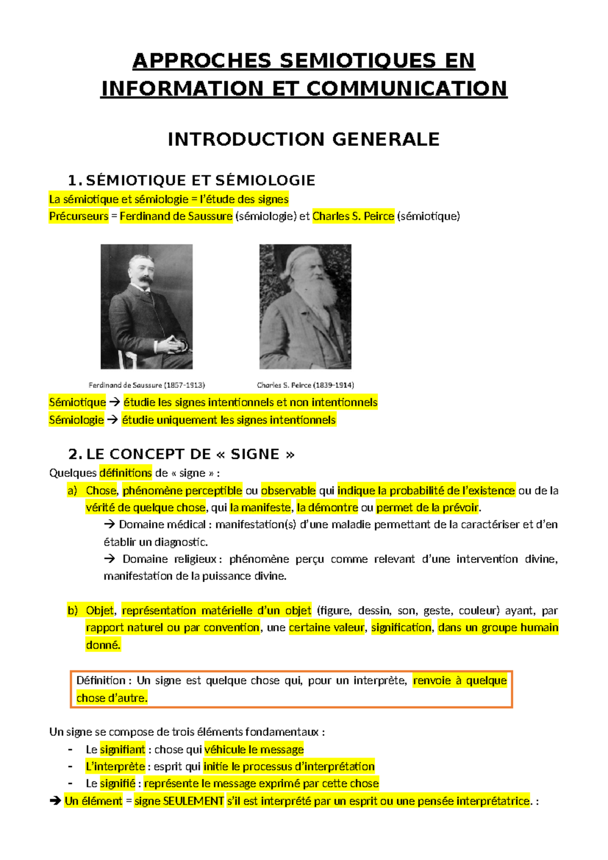 Synthèse - sémiotique - APPROCHES SEMIOTIQUES EN INFORMATION ET ...