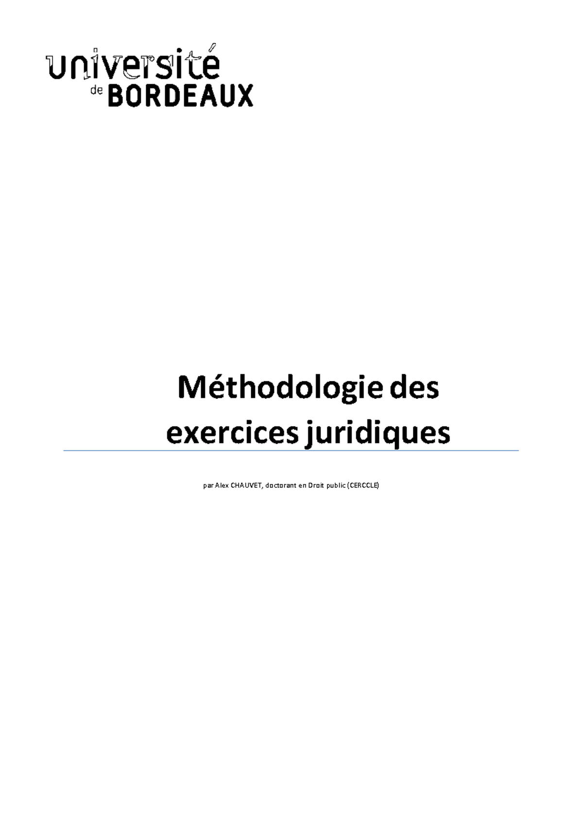 Méthodologie Des Exercices Juridiques - Méthodologie Des Exercices ...