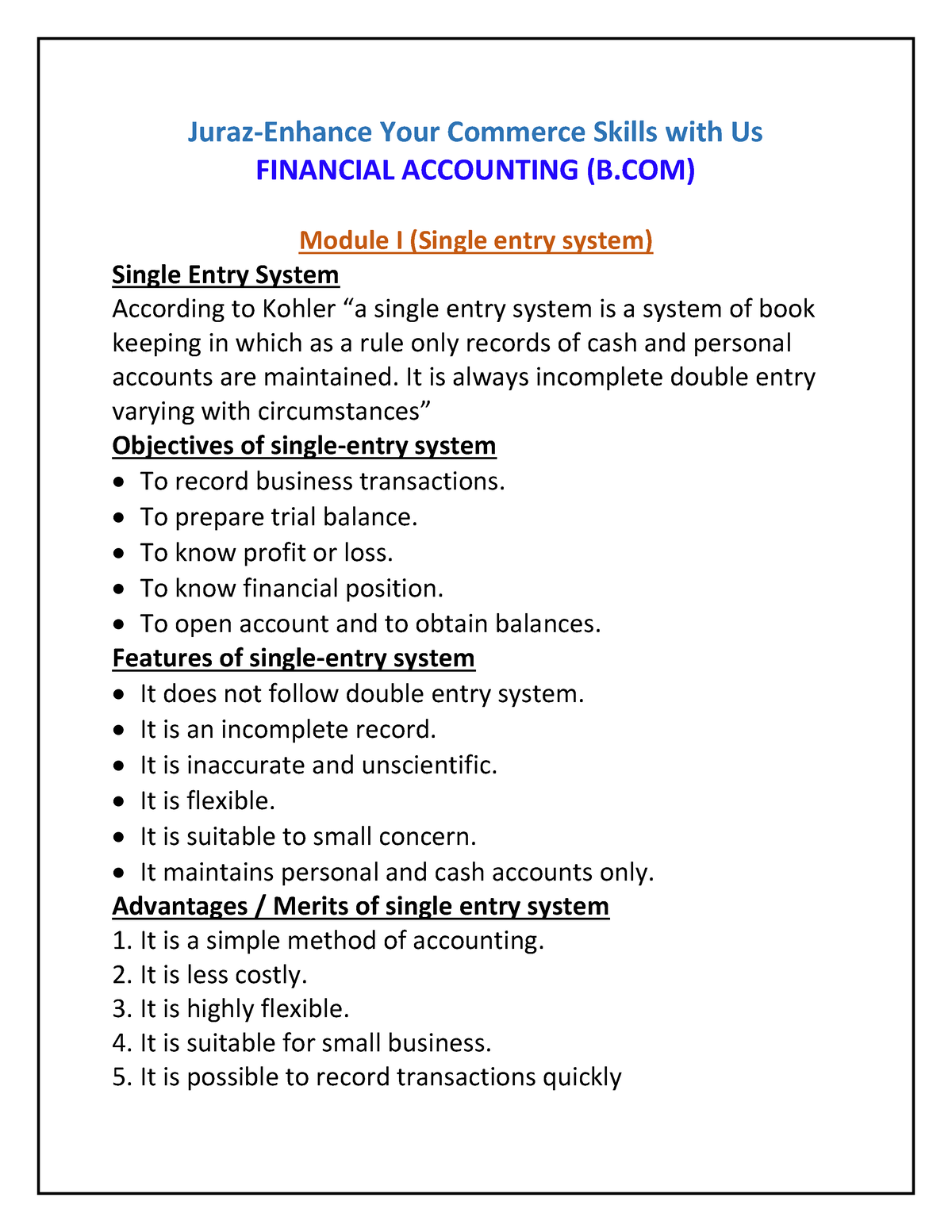 Financial Accounting-B - Juraz-Enhance Your Commerce Skills With Us ...