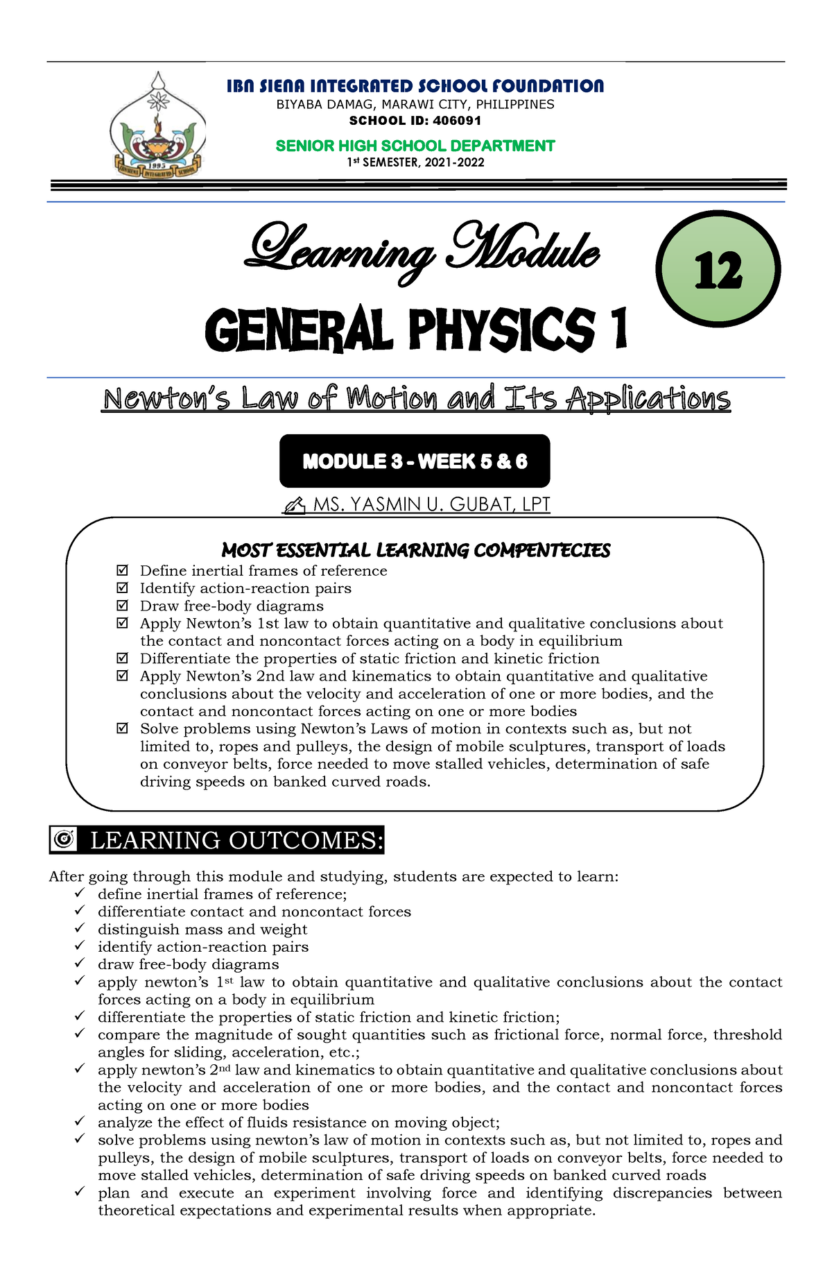 Genphysics 1- Module 3 - A Lecture Note About General Physics 2 - MS ...