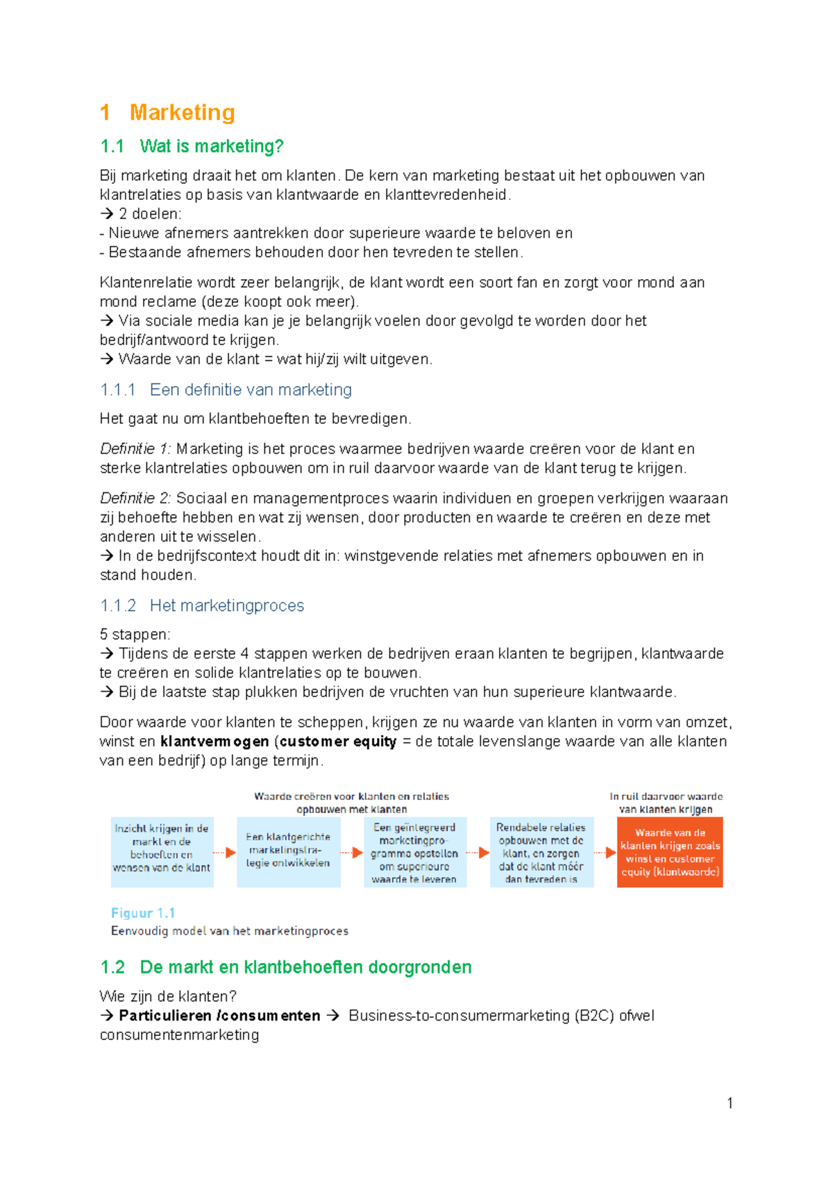 Samenvatting Marketing De Essentie - 1 Marketing 1 Wat Is Marketing ...