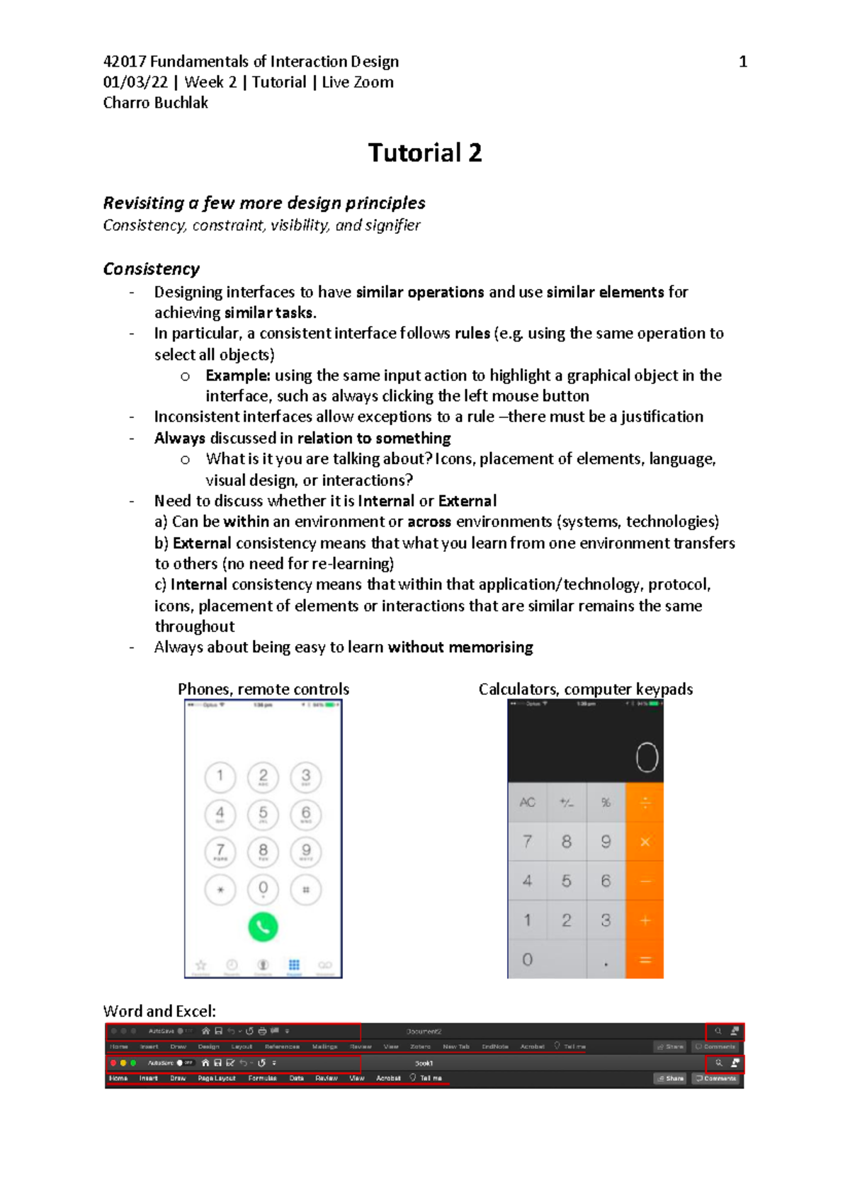 Week 2 Tut - Assignment 1 Fundamentals of Interaction Design - 01 /03 ...