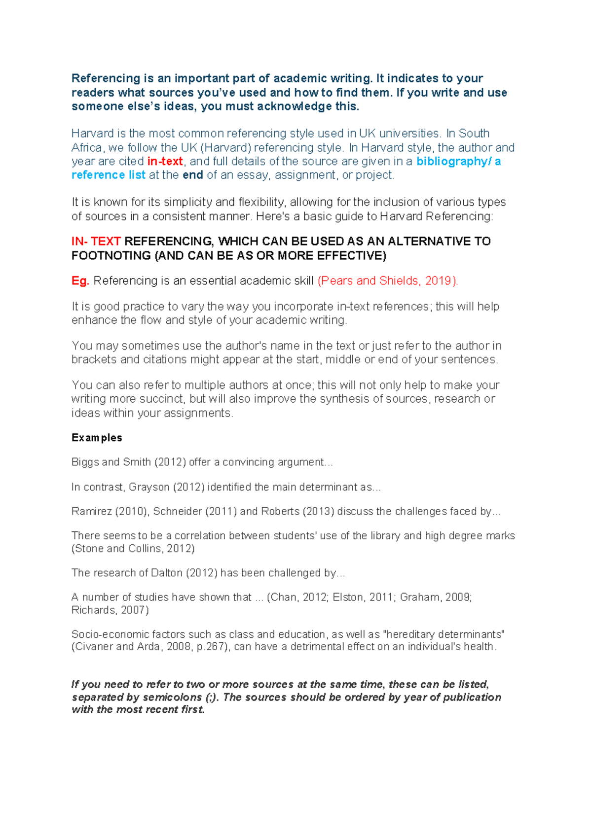 Teach in text ref - How to Harvard reference for assignments ...