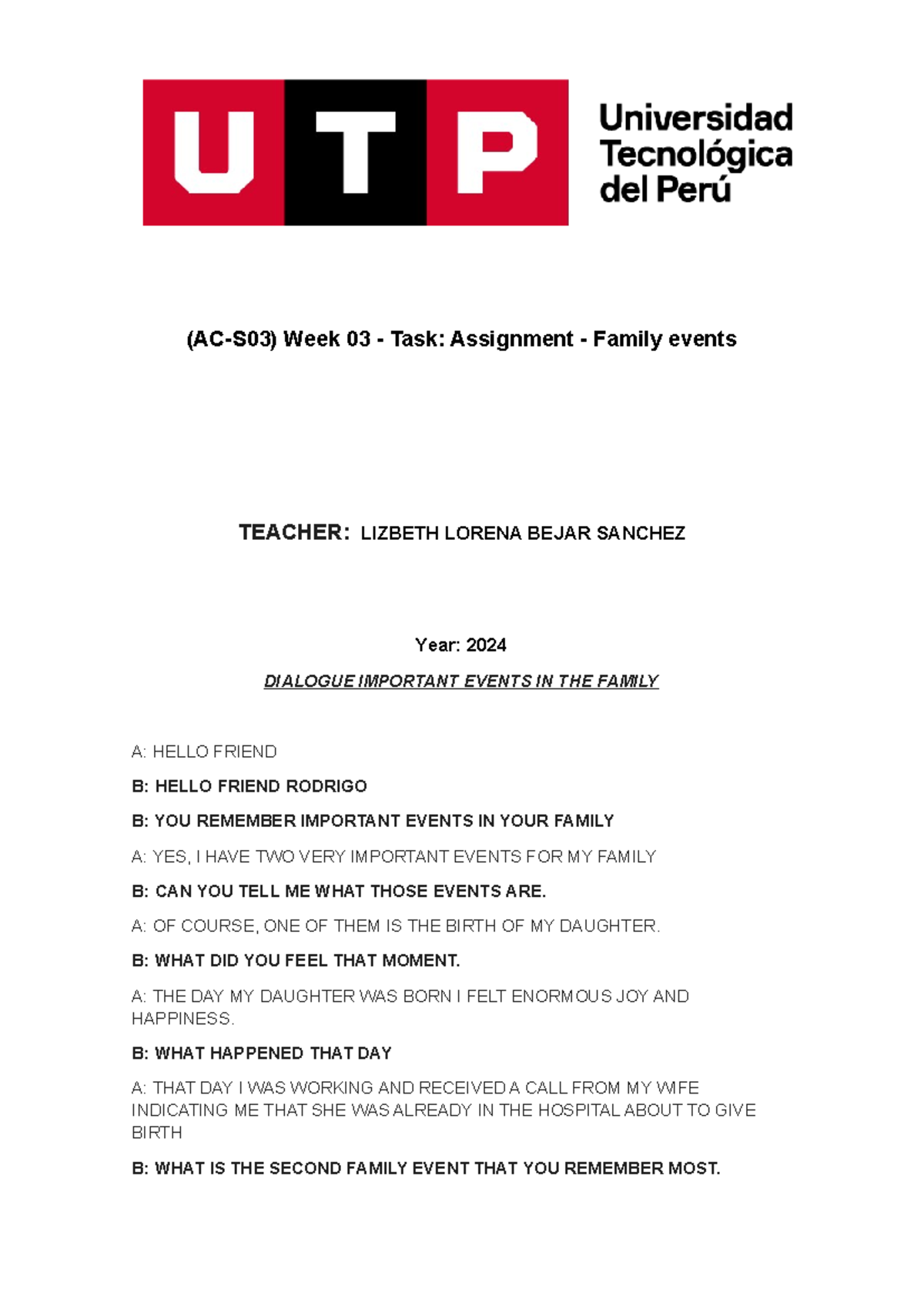 Task week 3 ingles - ... - (AC-S03) Week 03 - Task: Assignment - Family ...