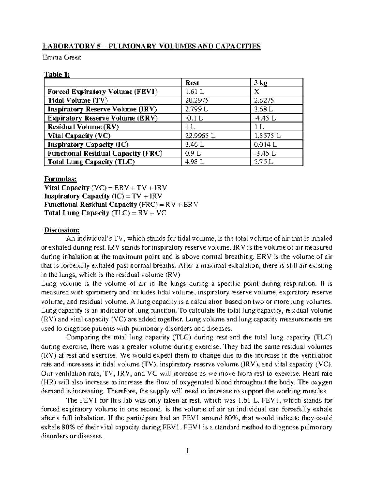 EG Lab 5 Handout adjusted 1 LABORATORY 5 PULMONARY VOLUMES AND