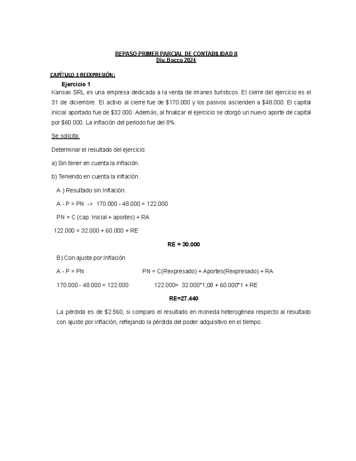 Conta II - repaso 1er parcial - REPASO PRIMER PARCIAL DE CONTABILIDAD ...