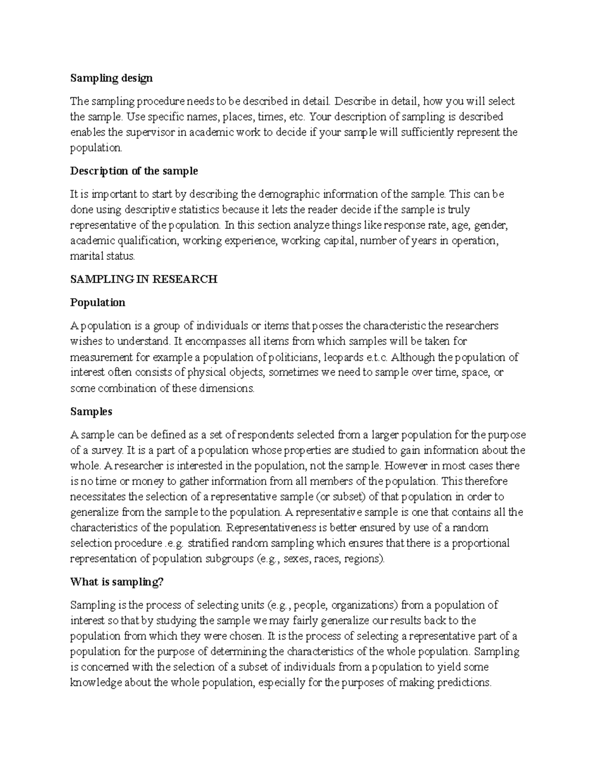 Sampling (Galgalo) - Business Research Methods DFF6113 - Sampling ...
