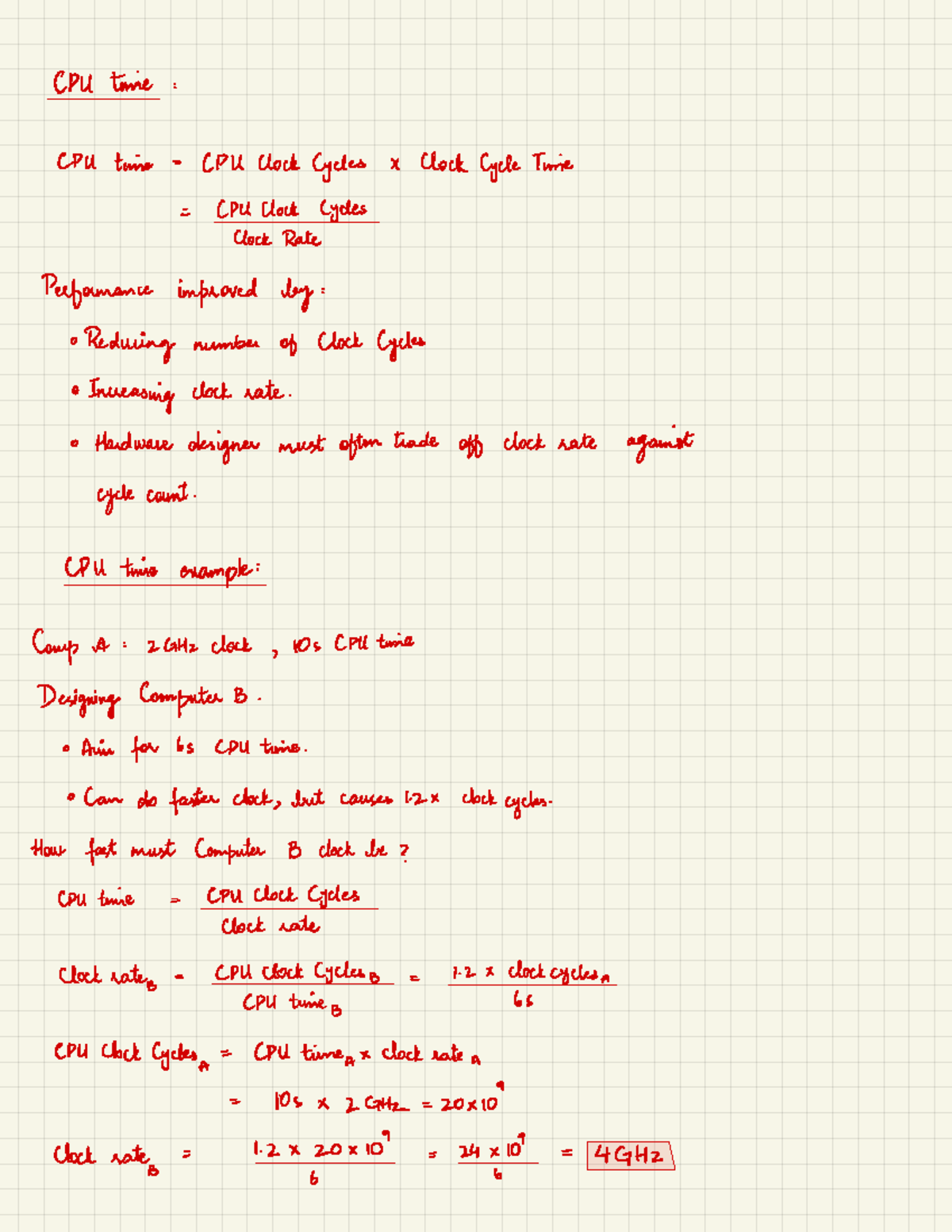 CPU time with examples CPU tiie CPU time = CPU Clock Cycles x Clock
