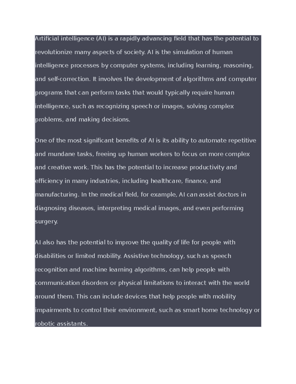 Artificial intelligence - AI is the simulation of human intelligence ...