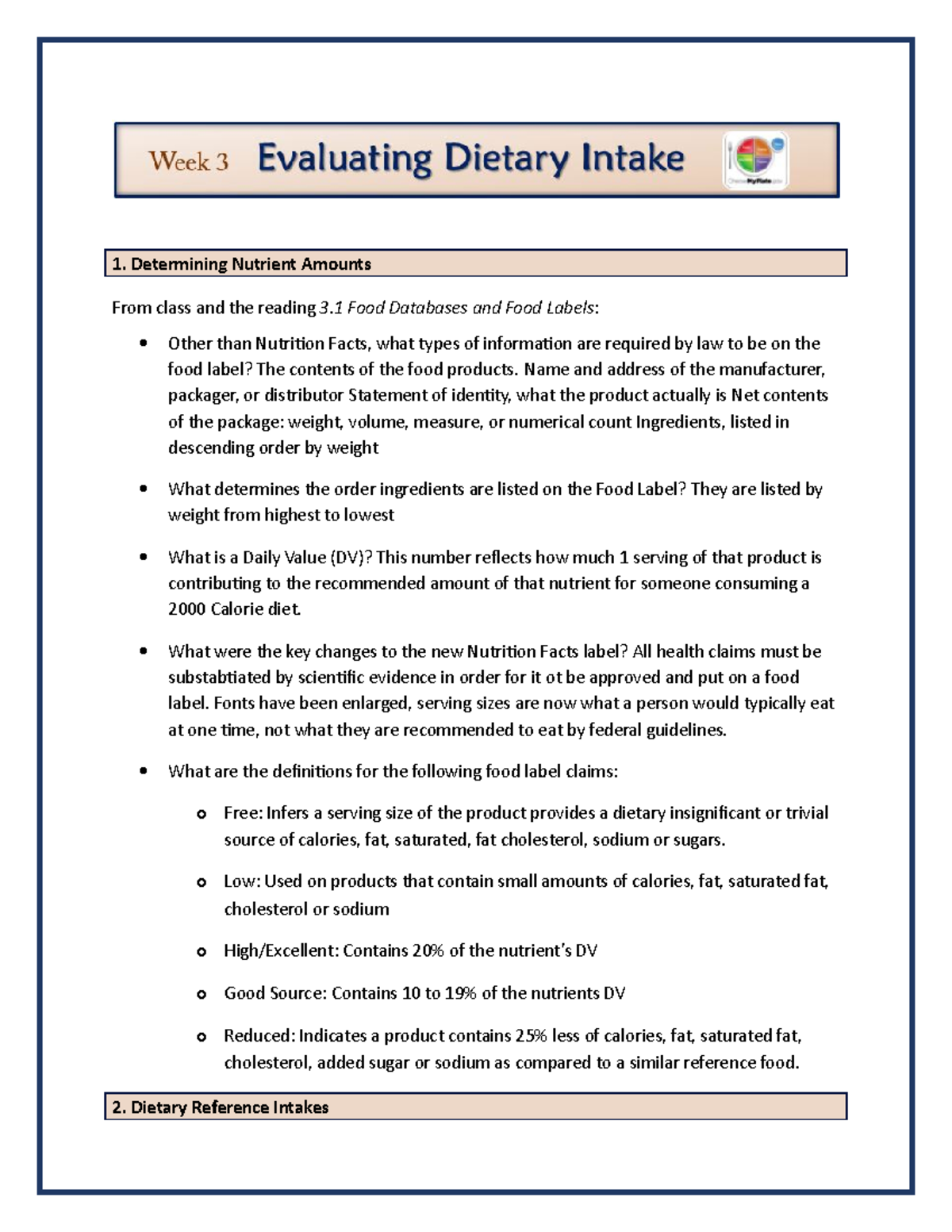 w03 assignment evaluating nutrition information