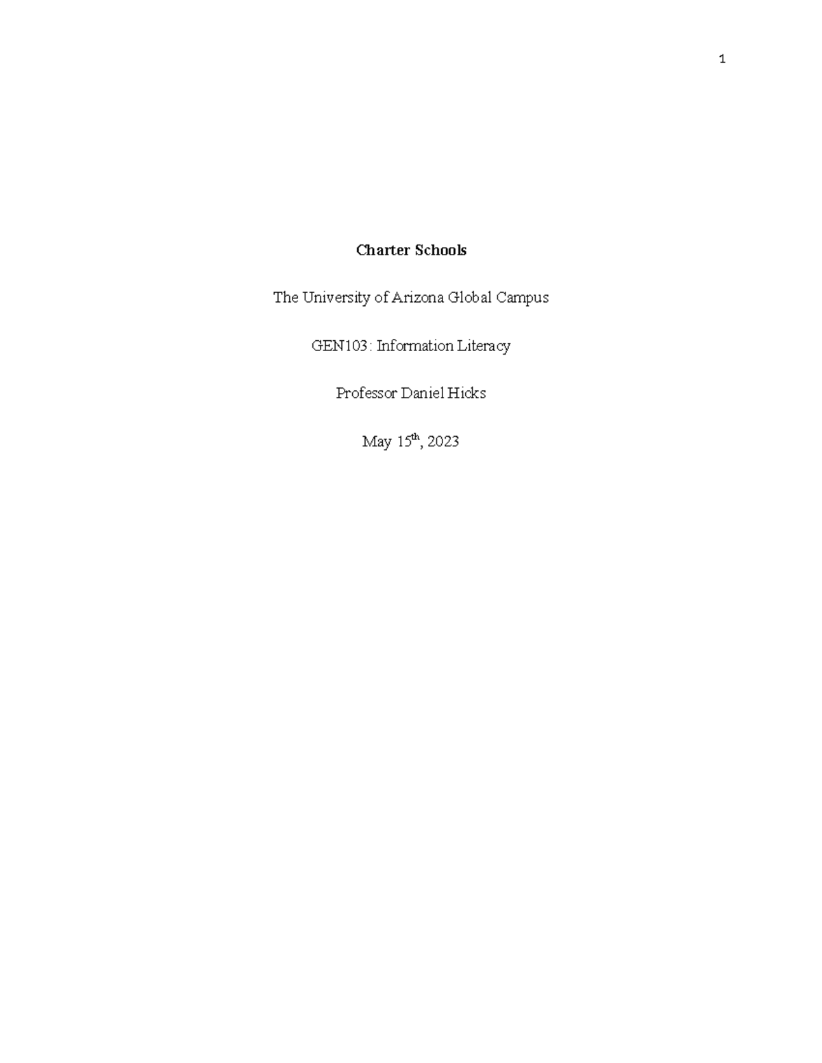 GEN103 APA Essay Research Paper Final Paper - Charter Schools The ...