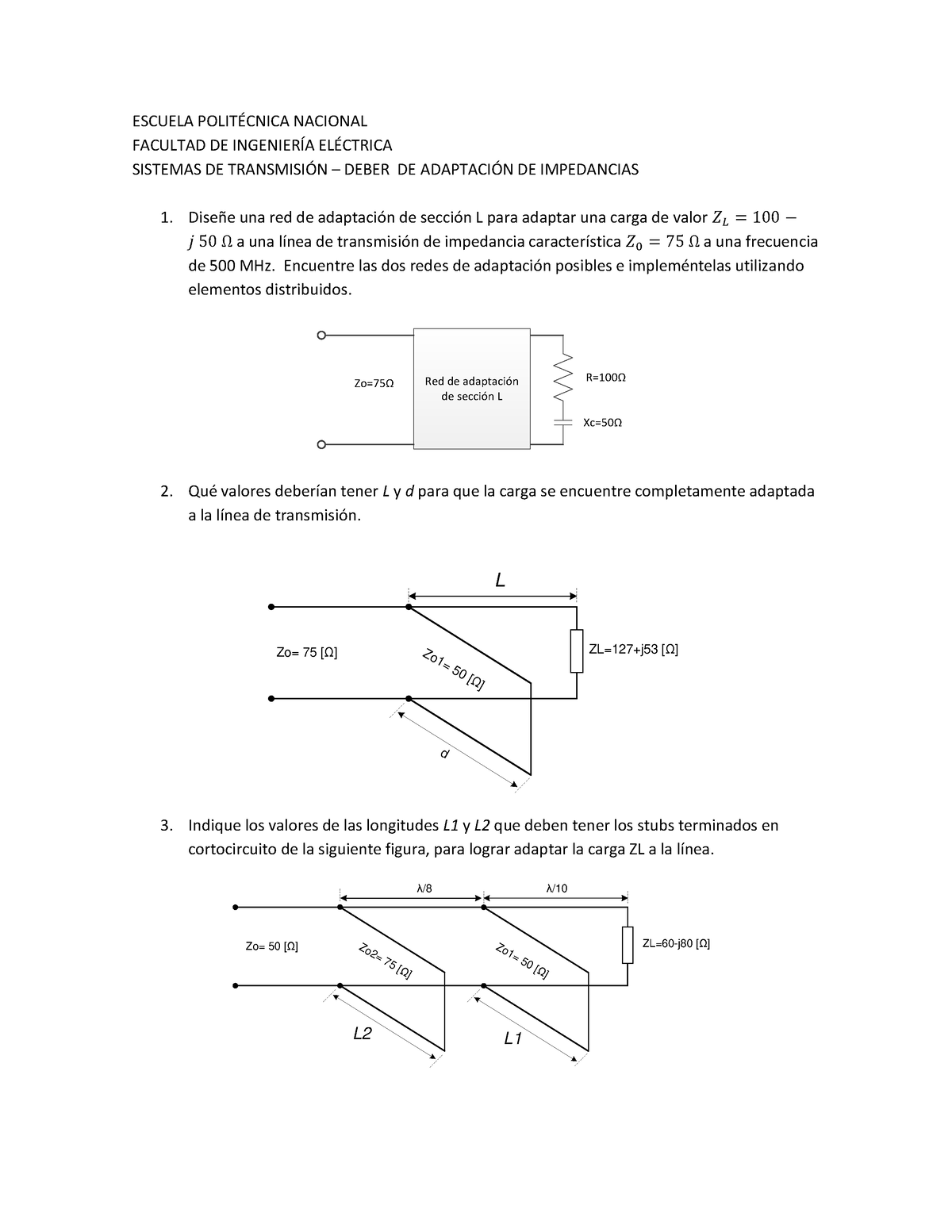 Deber Opcional - ESCUELA POLIT.. NACIONAL FACULTAD DE INGENIERÕA EL ...