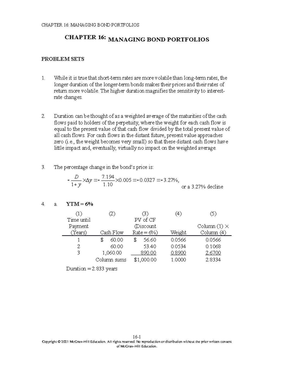 Investment by Bodie 12th edition Chapter 16 solution manual CHAPTER