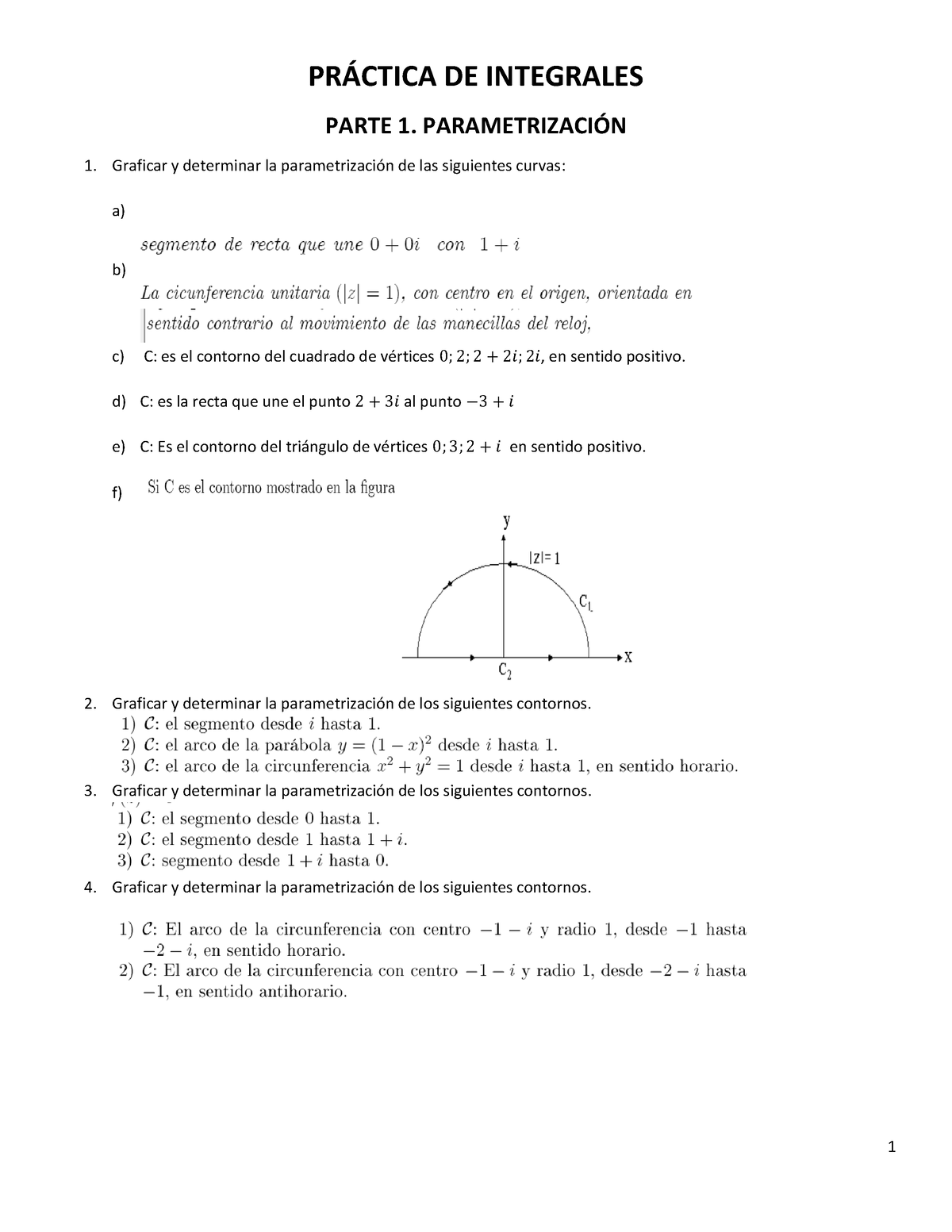 Practica 4. Integrales - PR¡CTICA DE INTEGRALES PARTE 1. PARAMETRIZACI ...