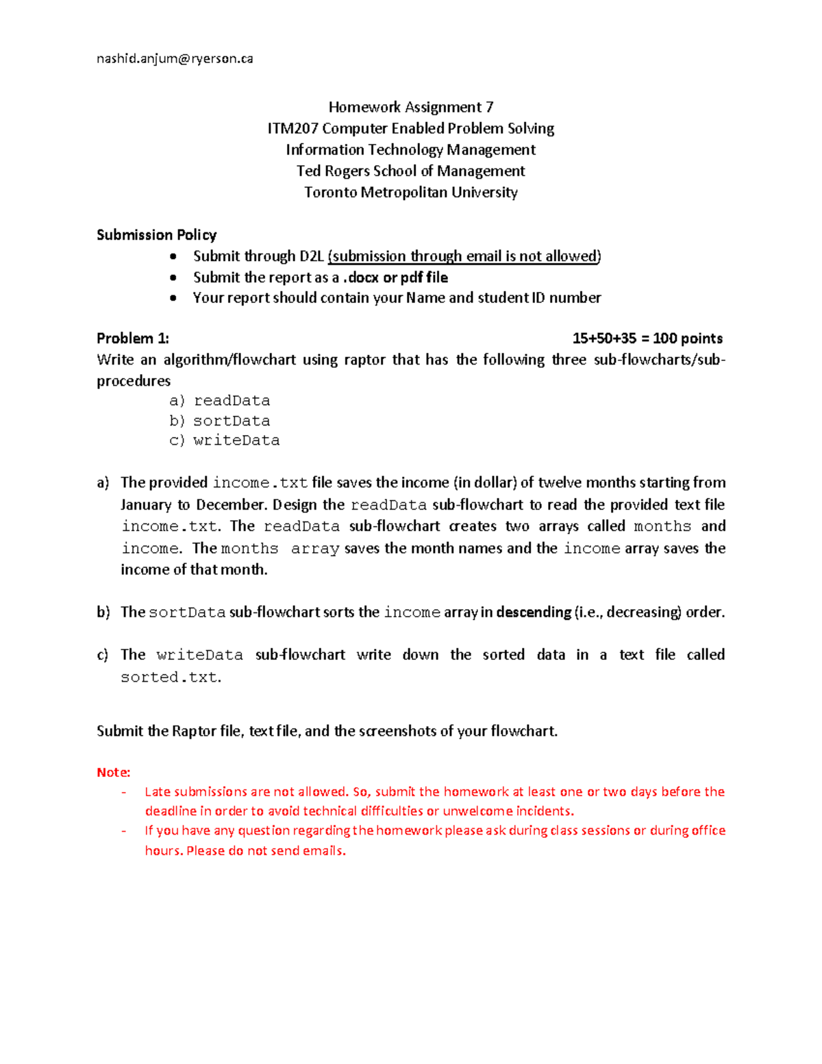 Homework Assignment 7 - Practice - nashid@ryerson Homework Assignment 7 ...