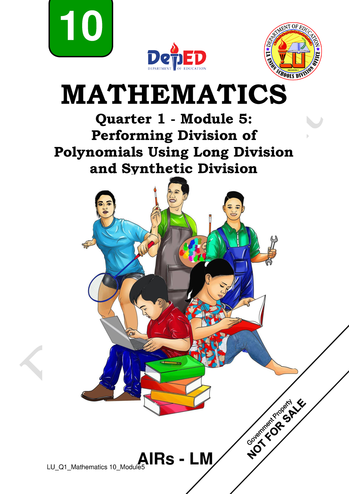 Math10 Q1 Mod5 - 10 MATHEMATICS Quarter 1 - Module 5 : Performing ...