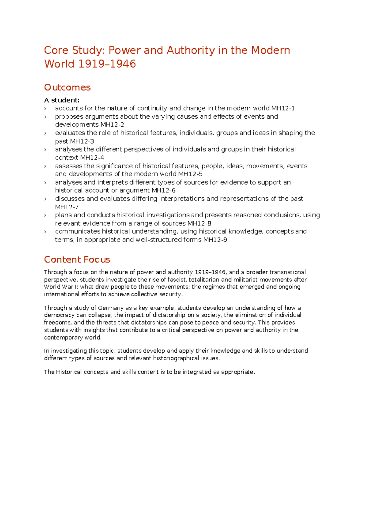 Power AND Authority Notes - Core Study: Power and Authority in the ...