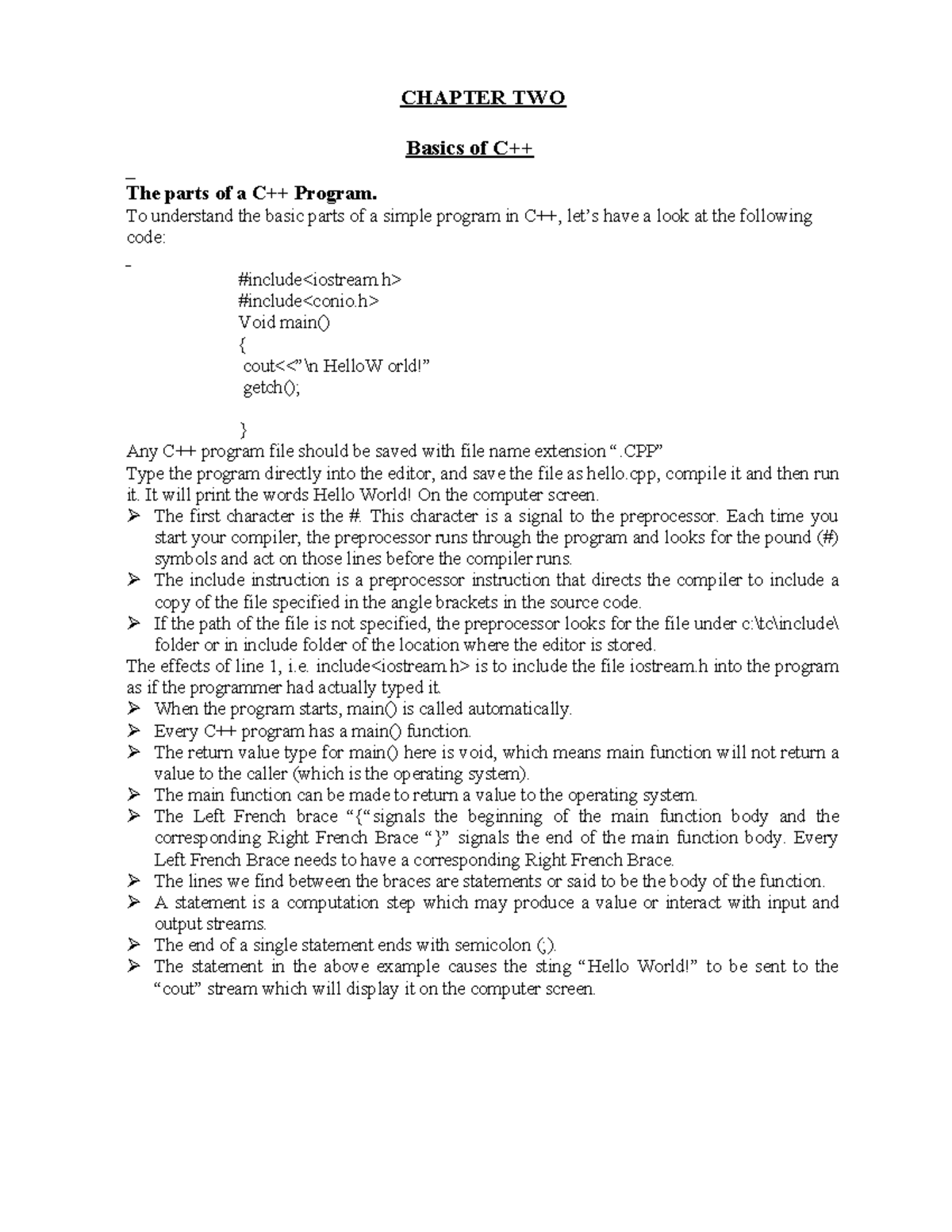 C++ 2 - Introduction to programming with c++ - CHAPTER TWO Basics of ...