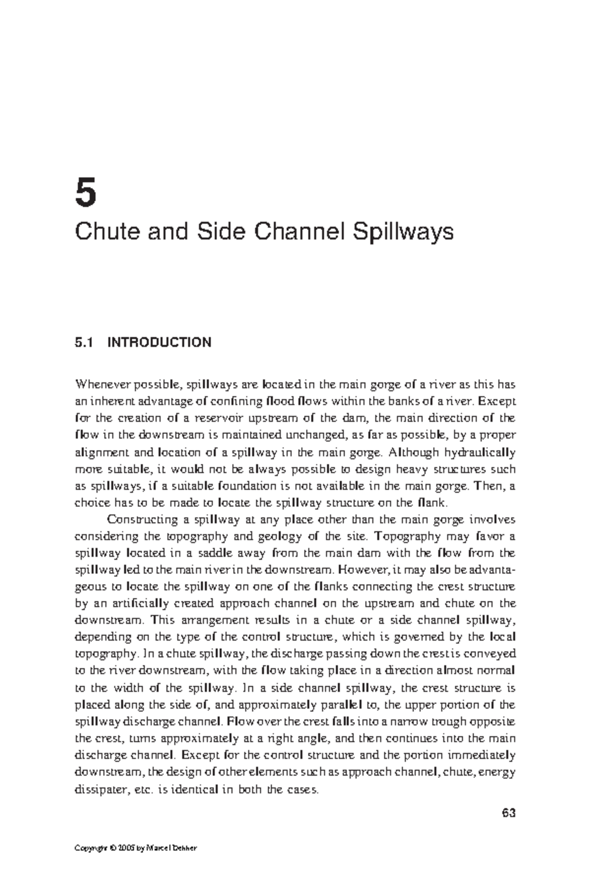 Chapter 5 Chute and Side Channel Spillways - Copy - 5 Chute and Side ...