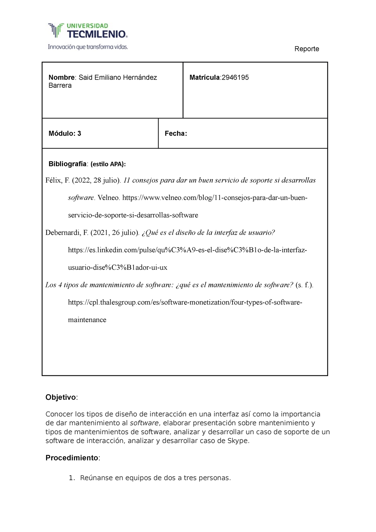 Actividad 6 int ing soft - Nombre: Said Emiliano Hernández Barrera ...